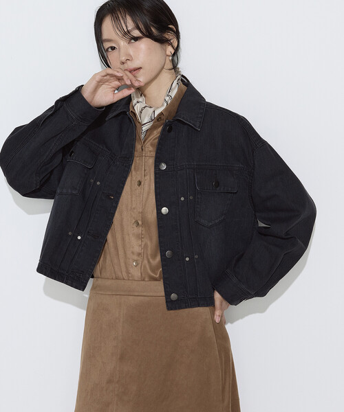 K.T KIYOKO TAKASE（キヨコタカセ）の「10オンスストレッチデニム フロントタックGジャン（デニムジャケット・レディース・ブルー/ブラック・9号）」の2枚目の写真