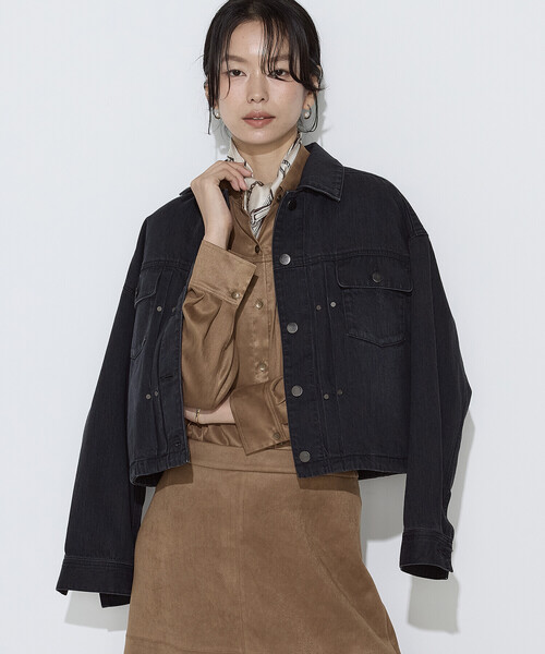 K.T KIYOKO TAKASE（キヨコタカセ）の「10オンスストレッチデニム フロントタックGジャン（デニムジャケット・レディース・ブルー/ブラック・9号）」の13枚目の写真