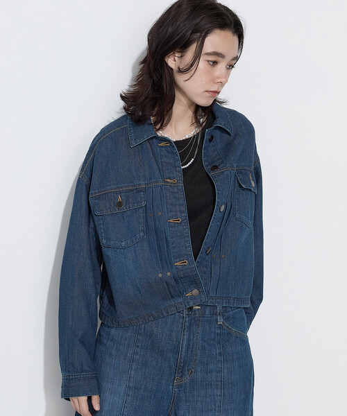 K.T KIYOKO TAKASE（キヨコタカセ）の「10オンスストレッチデニム フロントタックGジャン（デニムジャケット・レディース・ブルー/ブラック・9号）」の21枚目の写真
