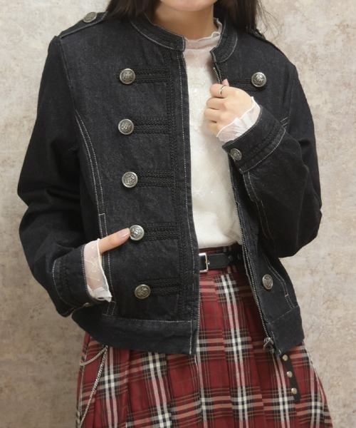 axes femme(アクシーズファム)の「ナポレオンデニムジャケット(その他アウター・レディース・ブラック/インディゴブルー・FREE)」の1枚目の写真
