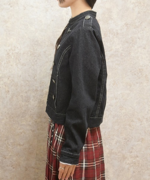 axes femme(アクシーズファム)の「ナポレオンデニムジャケット(その他アウター・レディース・ブラック/インディゴブルー・FREE)」の4枚目の写真