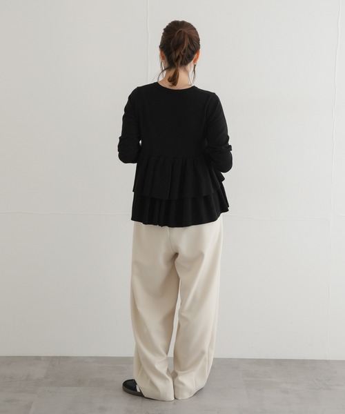 URBAN RESEARCH Sonny Label(アーバンリサーチサニーレーベル)の「『WEB限定』フリルペプラムニットプルオーバー(ニット/セーター・レディース・ネイビー/ブラック/チャコールグレー・FREE)」の22枚目の写真
