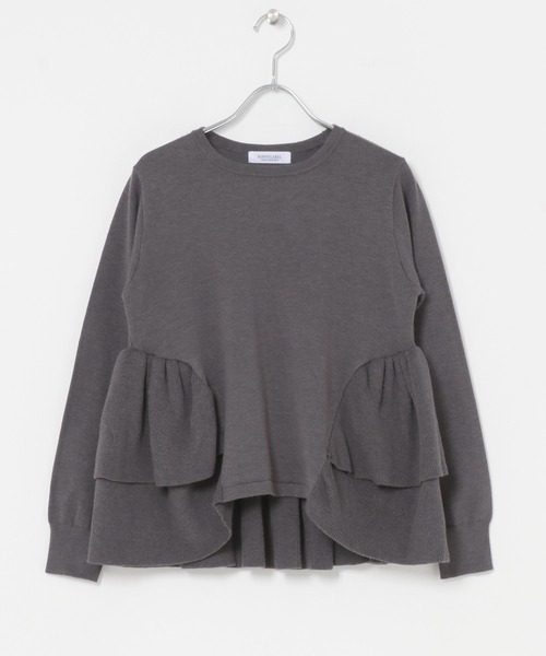URBAN RESEARCH Sonny Label(アーバンリサーチサニーレーベル)の「『WEB限定』フリルペプラムニットプルオーバー(ニット/セーター・レディース・ネイビー/ブラック/チャコールグレー・FREE)」の16枚目の写真