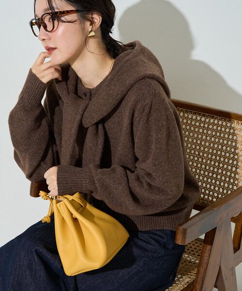 FREAK'S STORE(フリークスストア)の「限定展開 ウールミックス ニット フーディー セット カーディガン(カーディガン/ボレロ・レディース・ベージュ/チャコールグレー/ライトグレー/ブラウン・フリ-)」の3枚目の写真