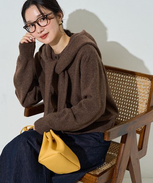 FREAK'S STORE(フリークスストア)の「限定展開 ウールミックス ニット フーディー セット カーディガン(カーディガン/ボレロ・レディース・ベージュ/チャコールグレー/ライトグレー/ブラウン・フリ-)」の7枚目の写真