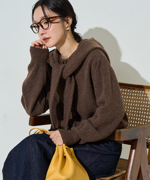 FREAK'S STORE(フリークスストア)の「限定展開 ウールミックス ニット フーディー セット カーディガン(カーディガン/ボレロ・レディース・ベージュ/チャコールグレー/ライトグレー/ブラウン・フリ-)」の8枚目の写真