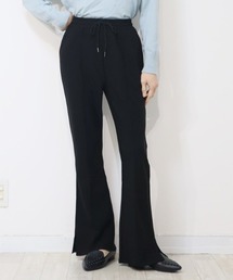 楽なのに美脚、ずるいパンツ!ジャージタッチ フレアパンツ