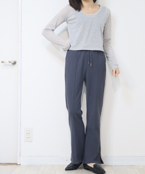 DISKEEN SURE(ディスキーンシュアー)の「楽なのに美脚、ずるいパンツ!ジャージタッチ フレアパンツ(その他パンツ・レディース・キャメル/ブラック/チャコール・FREE)」の11枚目の写真