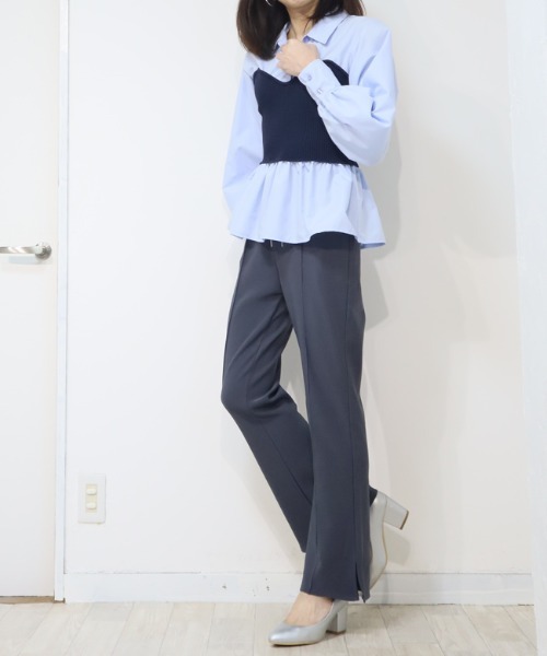DISKEEN SURE(ディスキーンシュアー)の「楽なのに美脚、ずるいパンツ!ジャージタッチ フレアパンツ(その他パンツ・レディース・キャメル/ブラック/チャコール・FREE)」の12枚目の写真
