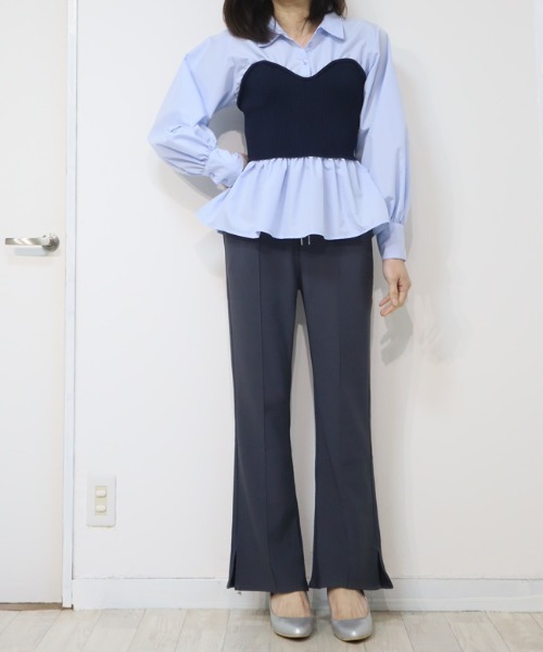 DISKEEN SURE(ディスキーンシュアー)の「楽なのに美脚、ずるいパンツ!ジャージタッチ フレアパンツ(その他パンツ・レディース・キャメル/ブラック/チャコール・FREE)」の13枚目の写真