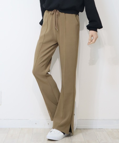 DISKEEN SURE(ディスキーンシュアー)の「楽なのに美脚、ずるいパンツ!ジャージタッチ フレアパンツ(その他パンツ・レディース・キャメル/ブラック/チャコール・FREE)」の20枚目の写真