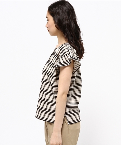 LBC（エルビーシー）の「リネンコットン袖フリルブラウス（シャツ/ブラウス・レディース・グリーン/ネイビー/ブラック・MEDIUM）」の5枚目の写真