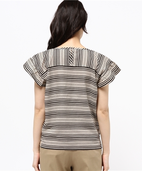 LBC（エルビーシー）の「リネンコットン袖フリルブラウス（シャツ/ブラウス・レディース・グリーン/ネイビー/ブラック・MEDIUM）」の6枚目の写真