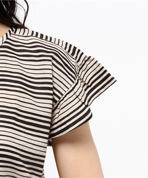 LBC（エルビーシー）の「リネンコットン袖フリルブラウス（シャツ/ブラウス・レディース・グリーン/ネイビー/ブラック・MEDIUM）」の9枚目の写真