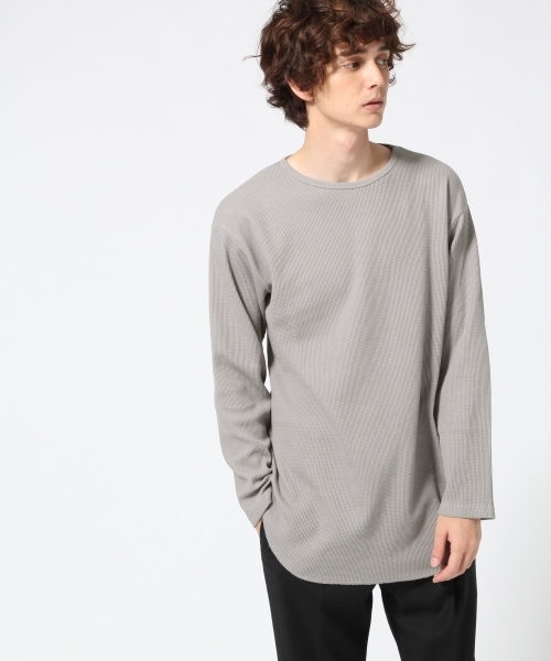 HARE（ハレ）の「サーマルセミロングカットソー(HARE)（Tシャツ/カットソー・メンズ・ブラック/オフホワイト/グレー・SMALL/MEDIUM）」の3枚目の写真