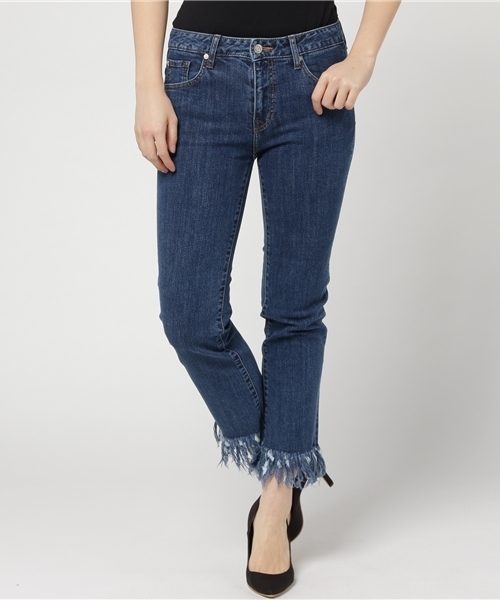 セール slim straight cut off denim pant デニムパンツ guess