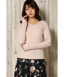 VENCEEXCHANGE | リブVネックプルオーバー                 (ニット/セーター)