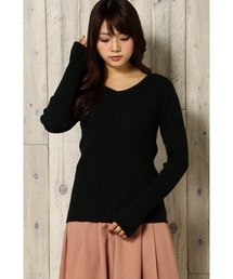 VENCEEXCHANGE | リブVネックプルオーバー                 (ニット/セーター)