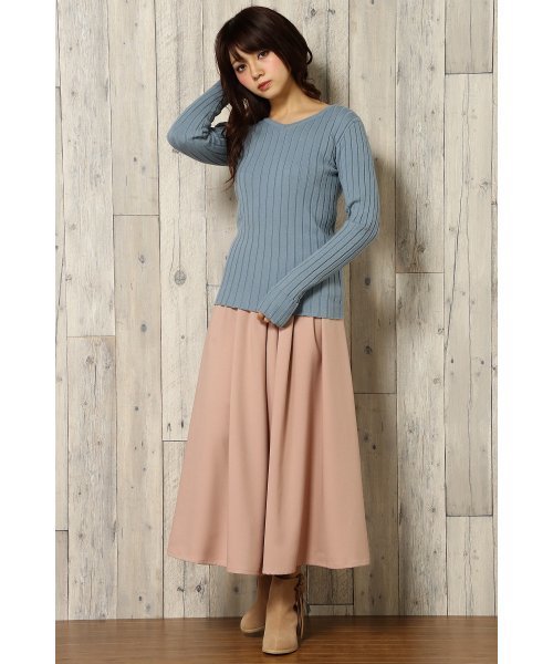 VENCEEXCHANGE（ヴァンスエクスチェンジ）の「リブVネックプルオーバー                 （ニット/セーター・レディース・ピンク/グレー/ブラック/ライトブルー・MEDIUM）」の14枚目の写真