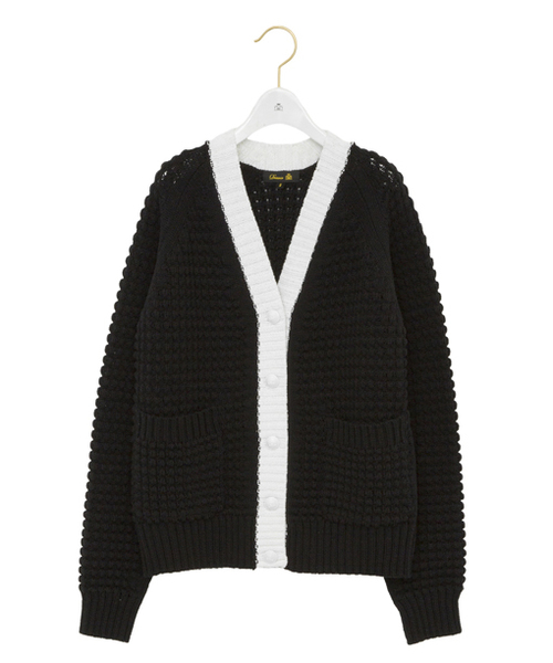 【美品】Drawer　ドゥロワー　Drawer BLKxWHT カーディガン Drawer（ドゥロワー）の「Drawer BLKxWHT カーディガン（カーディガン