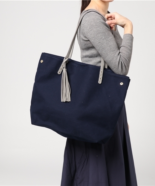 LBC（エルビーシー）の「キャンバスラージトートバッグ                   （トートバッグ・レディース・オフホワイト/グレー/ネイビー・ONE SIZE）」の10枚目の写真