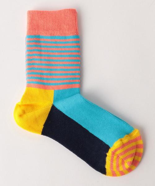Happy Socks(ハッピーソックス)の「【HAPPY SOCKS(ハッピーソックス)】2P 17SS ◆(ソックス/靴下・キッズ・ブラック/ピンク/イエロー/コバルトブルー・17-19cm/14.5-16.5cm/19.5-21.5cm)」の5枚目の写真