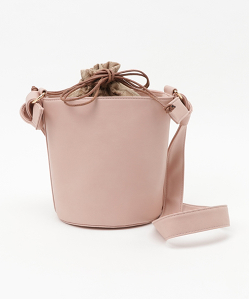 WEGO（ウィゴー）の「WEGO/レース巾着バケツショルダーバッグ（ショルダーバッグ・レディース・ピンク/グレー・FREE）」の2枚目の写真