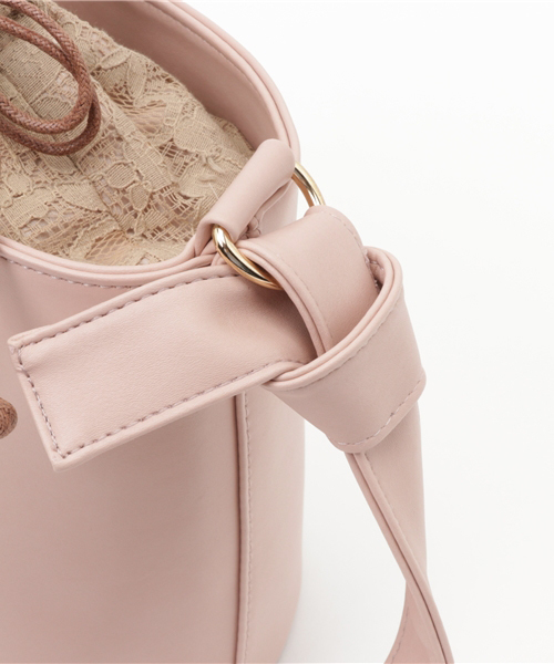 WEGO（ウィゴー）の「WEGO/レース巾着バケツショルダーバッグ（ショルダーバッグ・レディース・ピンク/グレー・FREE）」の7枚目の写真