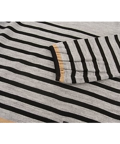 mystic（ミスティック）の「ボーダーニットP/O（ニット/セーター・レディース・オフホワイト/キャメル/オレンジ/グレー/ネイビー・ﾌﾘ-）」の6枚目の写真