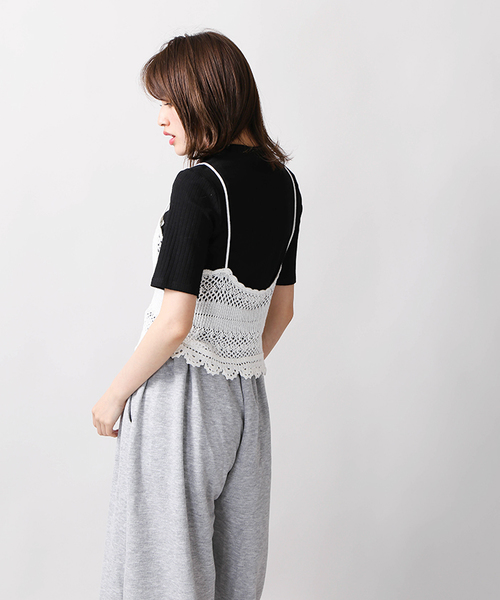 WEGO（ウィゴー）の「WEGO/カギ編みキャミソール（キャミソール・レディース・レッド/ホワイト・FREE）」の16枚目の写真