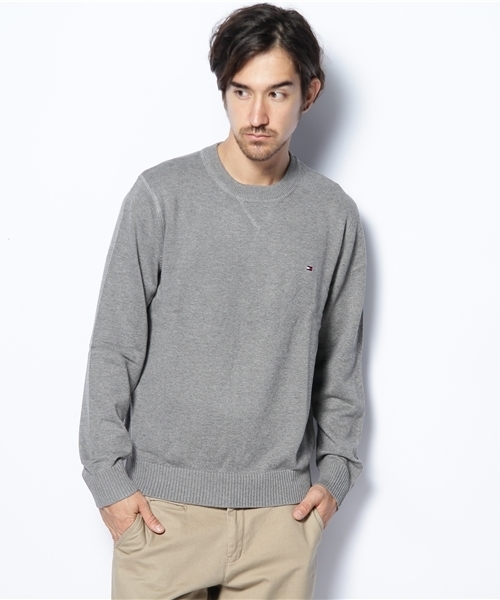 TOMMY HILFIGER（トミーヒルフィガー）の「ATLANTIC CREW NECK - CUSTOM FIT（ニット/セーター・メンズ・ホワイト/グレー/ブラウン/グリーン/ブルー/パープル/レッド/ボルドー・SMALL/MEDIUM/LARGE/X-LARGE/XX-LARGE）」の2枚目の写真