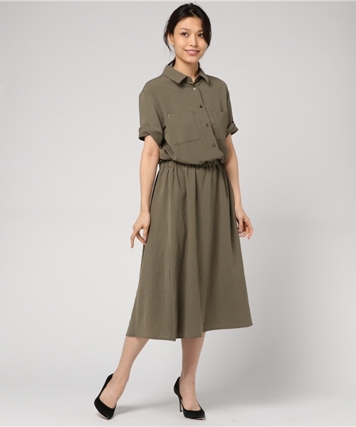 un dix cors(アンディコール)の「テンセルウエストゴムワンピース(ワンピース・レディース・ネイビー/カーキ・フリ-)」の11枚目の写真