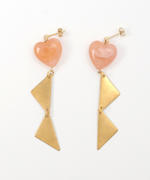 【flua/フルア】【Vintage accessory】【16kgp】さんかく ハート ピアス