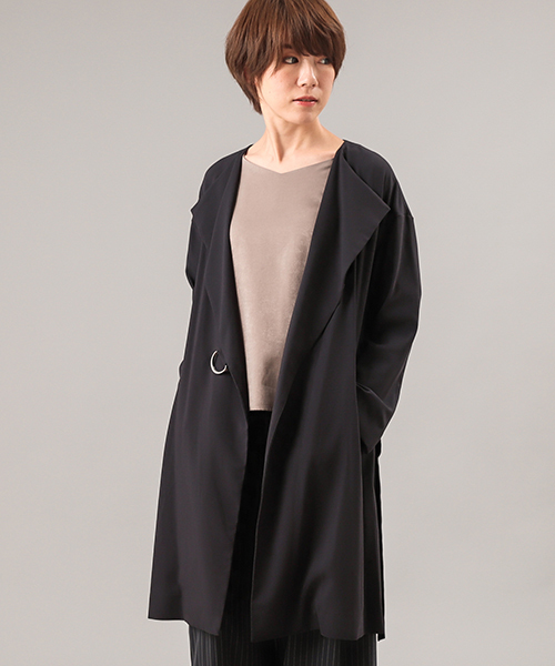 RIVE DROITE（リヴドロワ）の「ジョーゼットサイドベルトコート（その他アウター・レディース・ベージュ/ネイビー/カーキ・FREE）」の3枚目の写真