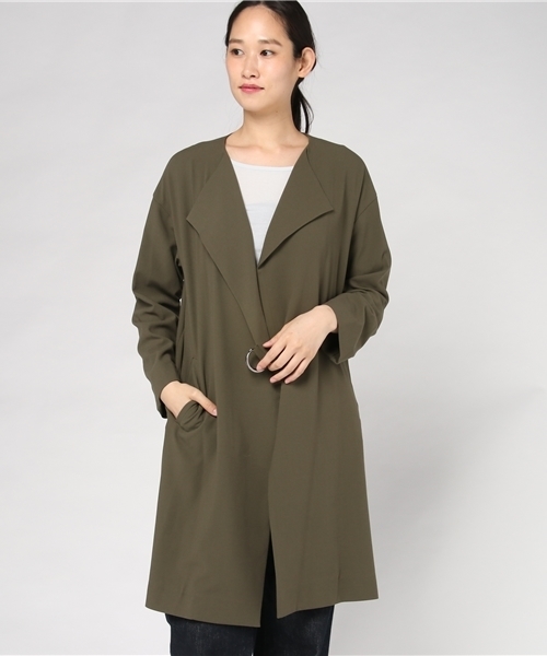 RIVE DROITE（リヴドロワ）の「ジョーゼットサイドベルトコート（その他アウター・レディース・ベージュ/ネイビー/カーキ・FREE）」の2枚目の写真
