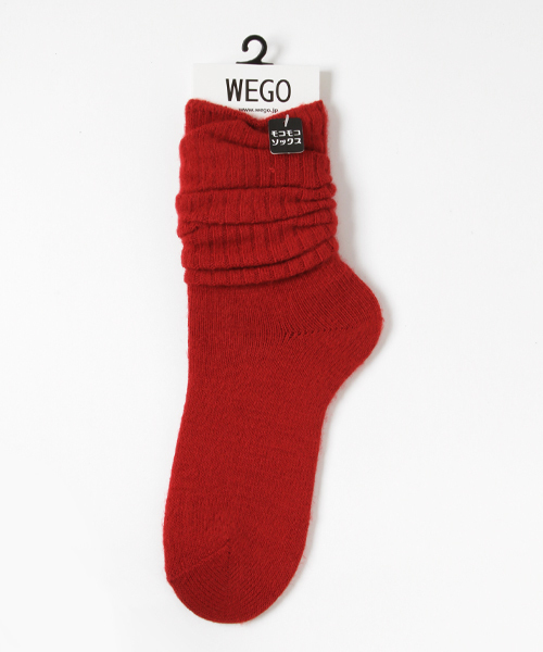 WEGO（ウィゴー）の「WEGO/もこもこルーズソックス（ソックス/靴下・レディース・レッド/グレー/ブラック/ブラウン/ホワイト/ワイン・FREE）」の5枚目の写真