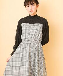 OLIVE des OLIVE | レース切替ハイネックワンピース(ワンピース)