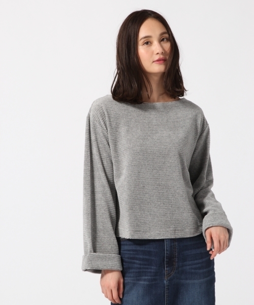 GLOBAL WORK(グローバルワーク)の「ストレッチコーデュロイワイドプルオーバー/774971(Tシャツ/カットソー・レディース・ベージュ/グレー/ブルー/ホワイト/ワインレッド・LARGE/SMALL/MEDIUM)」の3枚目の写真