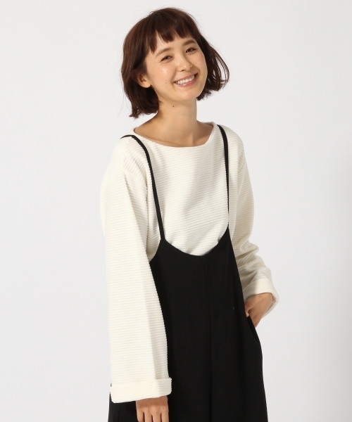 GLOBAL WORK(グローバルワーク)の「ストレッチコーデュロイワイドプルオーバー/774971(Tシャツ/カットソー・レディース・ベージュ/グレー/ブルー/ホワイト/ワインレッド・LARGE/SMALL/MEDIUM)」の2枚目の写真