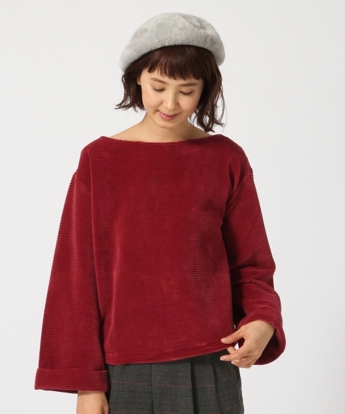 GLOBAL WORK(グローバルワーク)の「ストレッチコーデュロイワイドプルオーバー/774971(Tシャツ/カットソー・レディース・ベージュ/グレー/ブルー/ホワイト/ワインレッド・LARGE/SMALL/MEDIUM)」の5枚目の写真