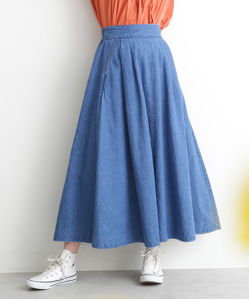 FREE'S MART（フリーズマート）の「◆【andGIRL3月号掲載】ロングサーキュラーデニムスカート【セットアップ対応商品】（デニムスカート・レディース・ブルー系その他/ダークネイビー・FREE）」の2枚目の写真