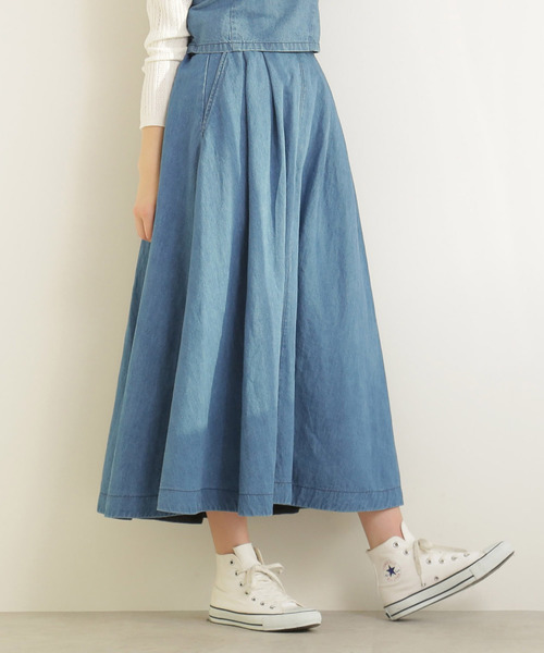 FREE'S MART（フリーズマート）の「◆【andGIRL3月号掲載】ロングサーキュラーデニムスカート【セットアップ対応商品】（デニムスカート・レディース・ブルー系その他/ダークネイビー・FREE）」の5枚目の写真