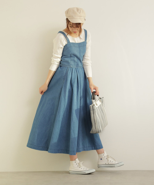 FREE'S MART（フリーズマート）の「◆【andGIRL3月号掲載】ロングサーキュラーデニムスカート【セットアップ対応商品】（デニムスカート・レディース・ブルー系その他/ダークネイビー・FREE）」の4枚目の写真