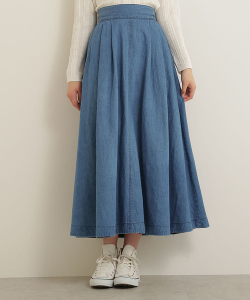 FREE'S MART（フリーズマート）の「◆【andGIRL3月号掲載】ロングサーキュラーデニムスカート【セットアップ対応商品】（デニムスカート・レディース・ブルー系その他/ダークネイビー・FREE）」の11枚目の写真