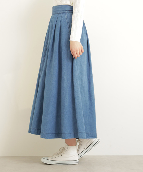 FREE'S MART（フリーズマート）の「◆【andGIRL3月号掲載】ロングサーキュラーデニムスカート【セットアップ対応商品】（デニムスカート・レディース・ブルー系その他/ダークネイビー・FREE）」の10枚目の写真