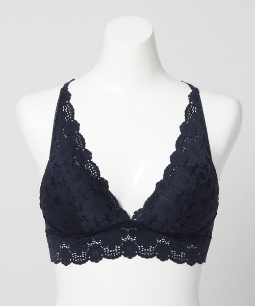 bijorie（ビジュリィ）の「レトロフラワー/バックトライアングルブラレット（ブラジャー・レディース・ホワイト/ネイビー/ライトピンク/ブラック・L/M/MEDIUM/LARGE）」の15枚目の写真