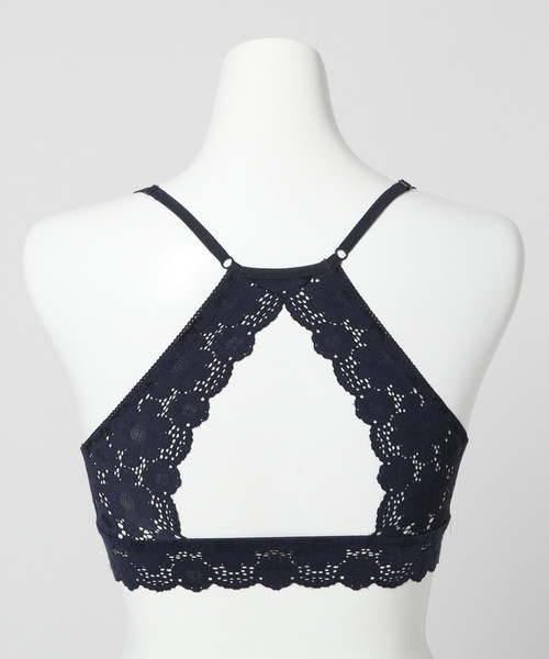 bijorie（ビジュリィ）の「レトロフラワー/バックトライアングルブラレット（ブラジャー・レディース・ホワイト/ネイビー/ライトピンク/ブラック・L/M/MEDIUM/LARGE）」の17枚目の写真