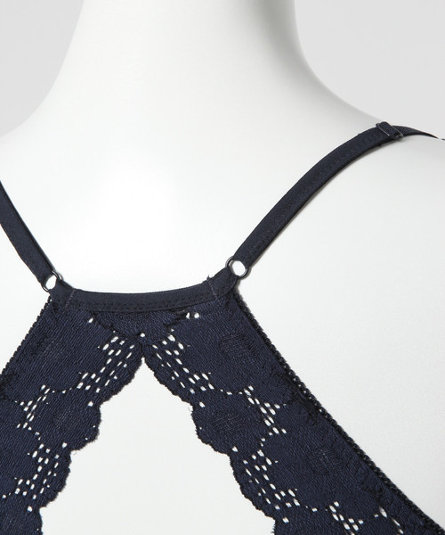 bijorie（ビジュリィ）の「レトロフラワー/バックトライアングルブラレット（ブラジャー・レディース・ホワイト/ネイビー/ライトピンク/ブラック・L/M/MEDIUM/LARGE）」の18枚目の写真