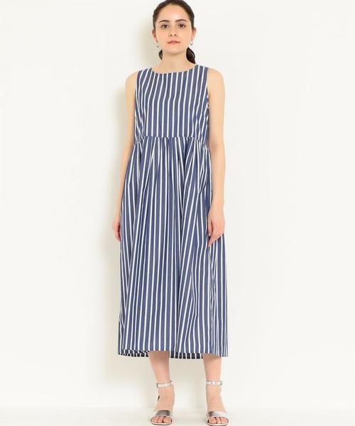 LE GLAZIK（ルグラジック）の「[ル・グラジック]LE GLAZIK SC コットン ストライプ ノースリーブワンピース ◆（ワンピース・レディース・ネイビー・36）」の11枚目の写真