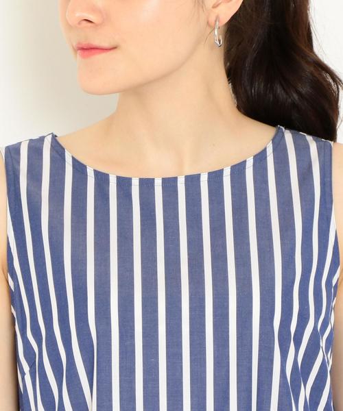 LE GLAZIK（ルグラジック）の「[ル・グラジック]LE GLAZIK SC コットン ストライプ ノースリーブワンピース ◆（ワンピース・レディース・ネイビー・36）」の8枚目の写真